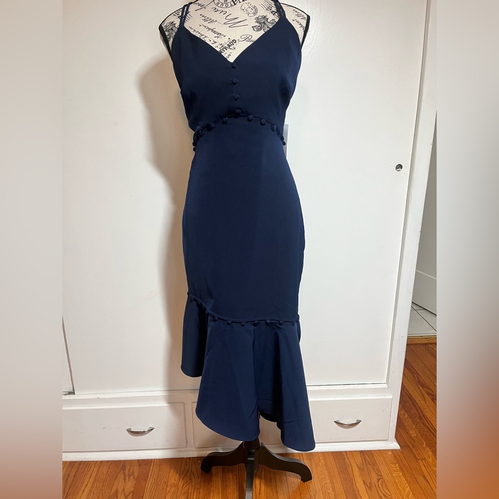 Strappy Navy Blue Dress by Harlyn NWT